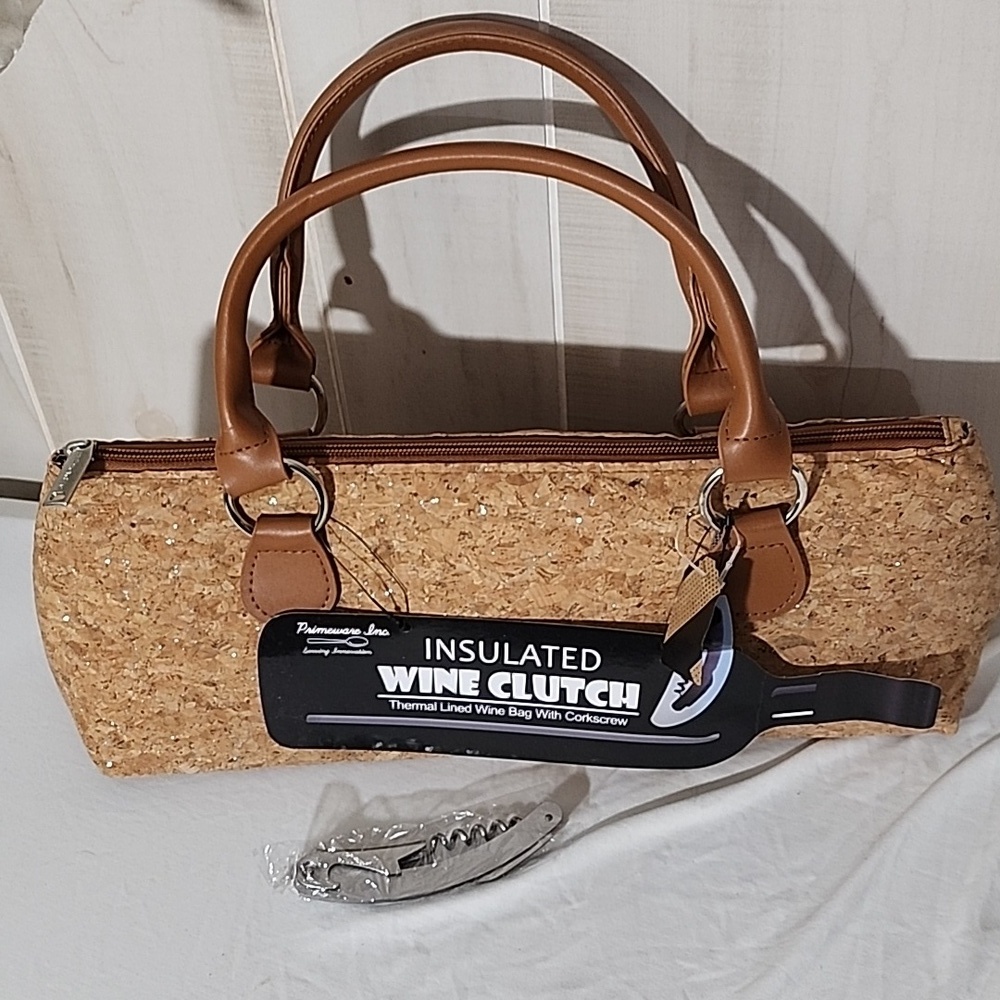 Thermal Insulated Wine Clutch / Thermal Lined Wine Bag With Corkscrew - Picture 5 of 8